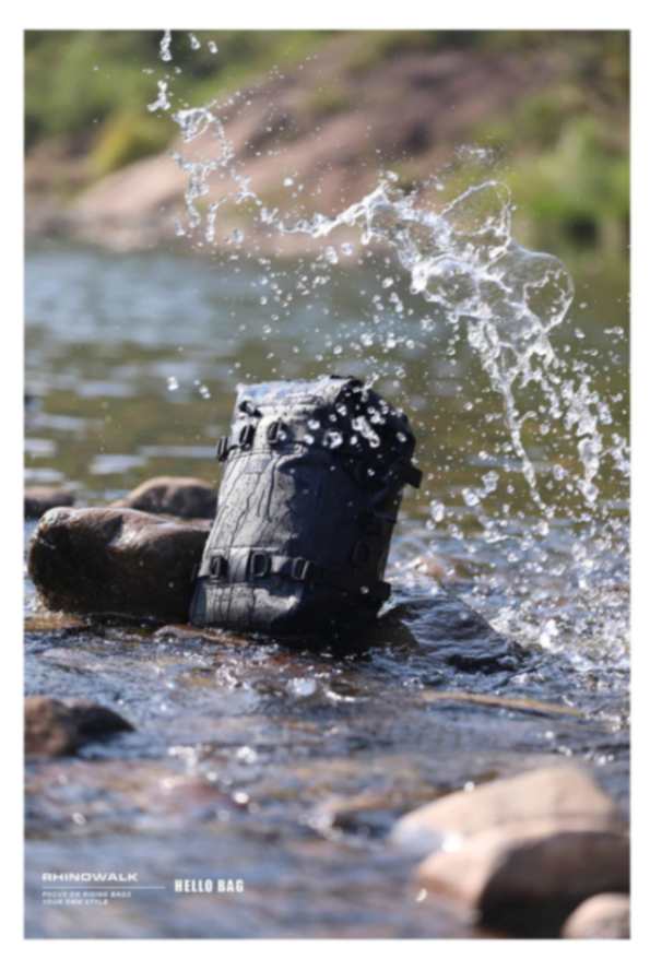 Rhinowalk Motorcycle Luggage 15L Waterproof Motorbike Seat Tail Bag Welded Seamless Side Saddle Motopack for Bike Adventure (MT2215BK)