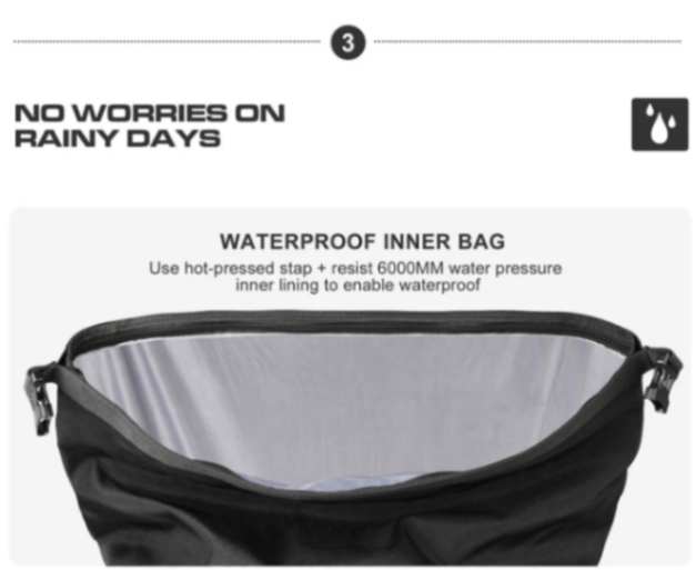 Rhinowalk Motorcycle SaddleBag 20L Sturdy Drift Bike Saddle Seat Side Bag for Motorbike Luggage Touring Adventure (Single Unit) (MT2040)