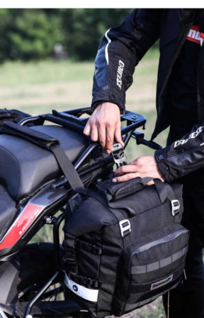 Rhinowalk Motorcycle SaddleBag 20L Sturdy Drift Bike Saddle Seat Side Bag for Motorbike Luggage Touring Adventure (Single Unit) (MT2040)