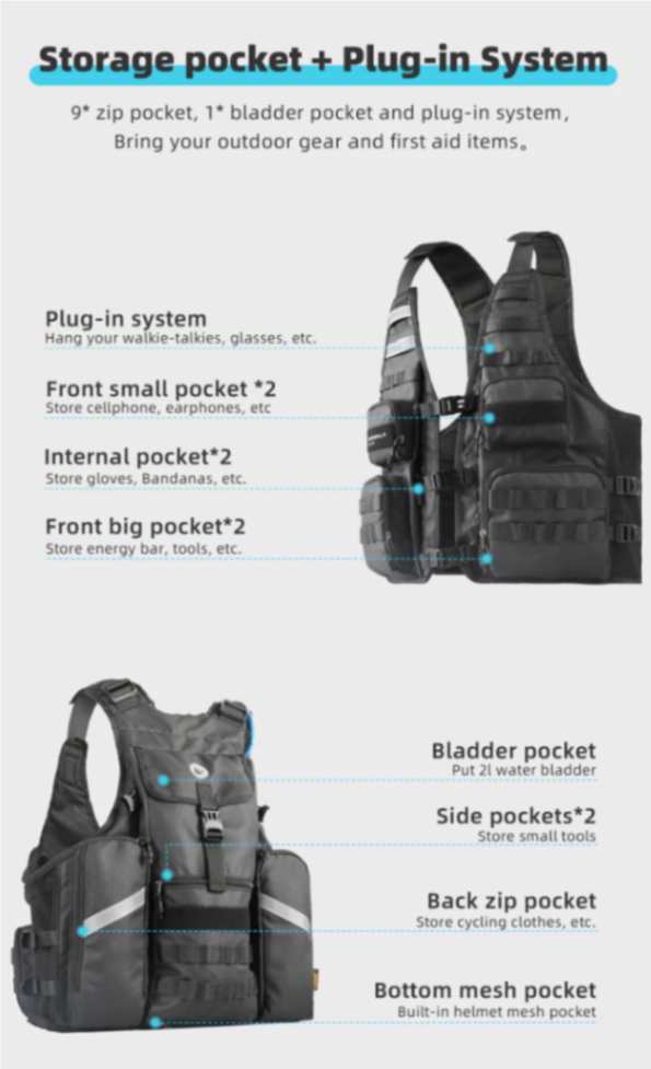 Rhinowalk Motorcycle Vest (M1012BK)