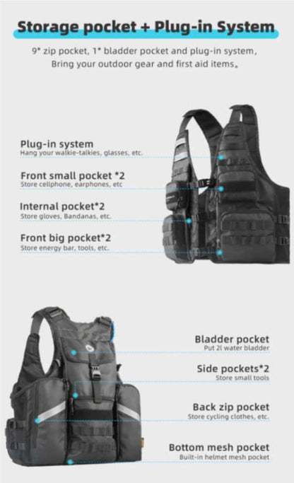 Rhinowalk Motorcycle Vest (M1012BK)