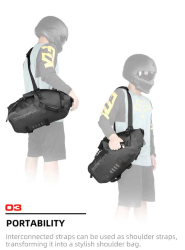 Rhinowalk Motorcycle Waterproof Saddle Bag 48L Bike Tail Seat Luggage for Off/On Road ADV Long Distance Touring (Pair-Set) (MT1448)