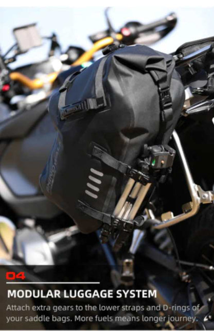 Rhinowalk Motorcycle Waterproof Saddle Bag 48L Bike Tail Seat Luggage for Off/On Road ADV Long Distance Touring (Pair-Set) (MT1448)