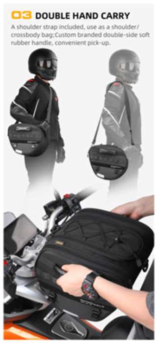 Rhinowalk Tunnel bag for scooter 15 ltr Underbone Motorcycle Bike Seat Pack with Molly System (MTR5001)