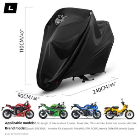 Rhinowalk Waterproof Durable Motorcycle Rain Cover UV Protection Portable Dustproof Cover for Motorbike (F1003)