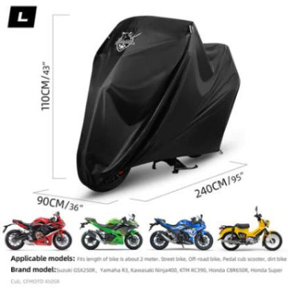 Rhinowalk Waterproof Durable Motorcycle Rain Cover UV Protection Portable Dustproof Cover for Motorbike (F1003)