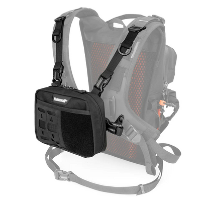 Rhinowalk 10L Motorcycle Riding Backpack, Adventure Hydration Backpack with Protective Back Padding, Rain Cover & Chest Pack Compatibility Black (MCY2602BK)