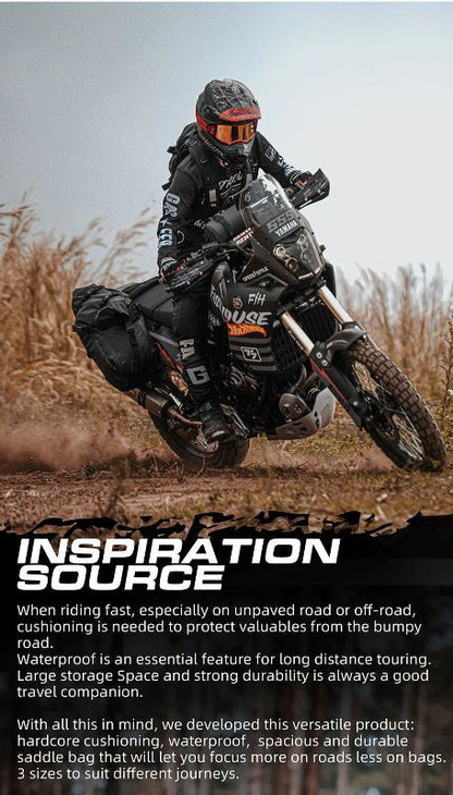 Rhinowalk 18L Rack less Pannier Saddle Soft Bags for Motorcycle Bike Outdoor Adventure Waterproof Side Motorbike Drypack (Pair-Set) (MT1418)