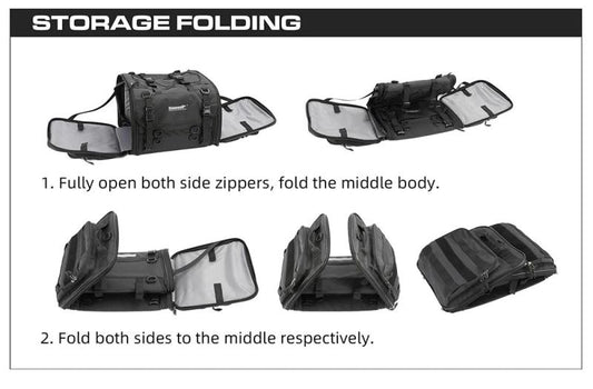 Rhinowalk 19-26L Deluxe Cruiser Tail Bag Motorcycle Tail Trunk Luggage Motorbike Large Capacity Touring Pack for Adventure (MT4026)
