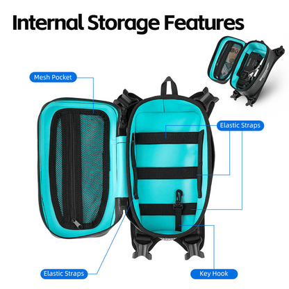 Rhinowalk 2L Compact Motorcycle Tank Bag Waterproof Motorbike Fuel Tank Storage Pack Durable TPU Material-MCY2601