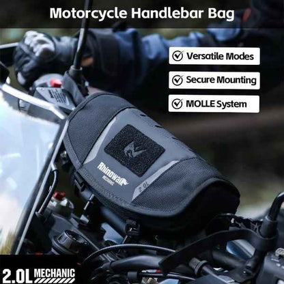 Rhinowalk 2L Motorcycle Handlebar Bag Versatile Secure Waterproof for Adventure Riders Off-Road & ADV Mounting (MJX2010)