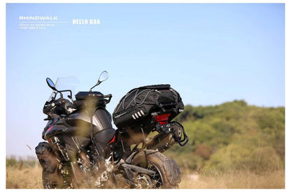 Rhinowalk 35-50L Rhinowalk Black Expandable Waterproof Motorcycle Rear Seat Tail Bag for Luggage Case Rack (MT3550)