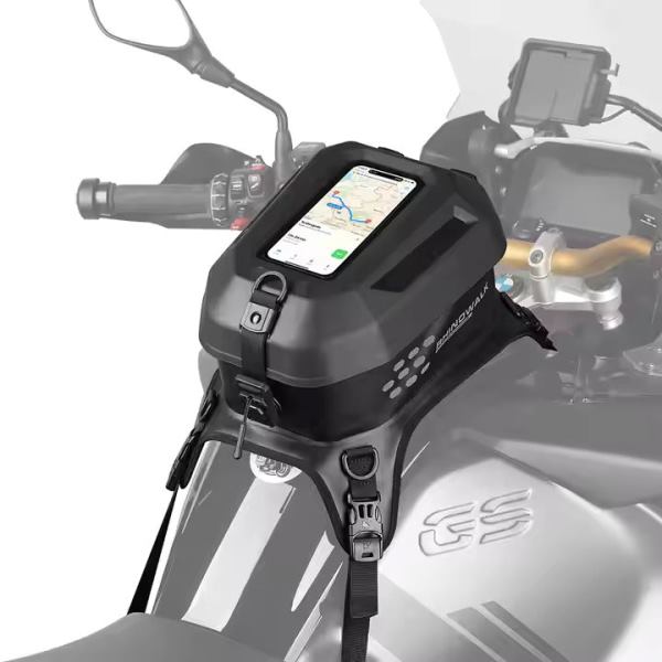 Rhinowalk 5.6 Liter Waterproof Motorcycle Tail Bag TPU Strap-On Tank Bag with Phone Holder for Motorbikes MTR2506