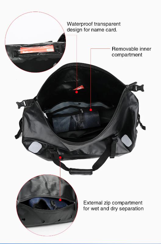 Rhinowalk 65L Motorcycle Waterproof Bag Large Capacity Motorcycle Dry Duffel Bag (MT20650)