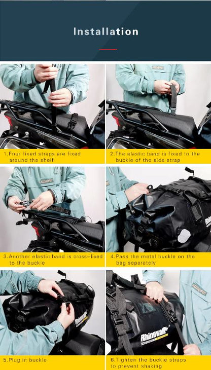 Rhinowalk 65L Motorcycle Waterproof Bag Large Capacity Motorcycle Dry Duffel Bag (MT20650)