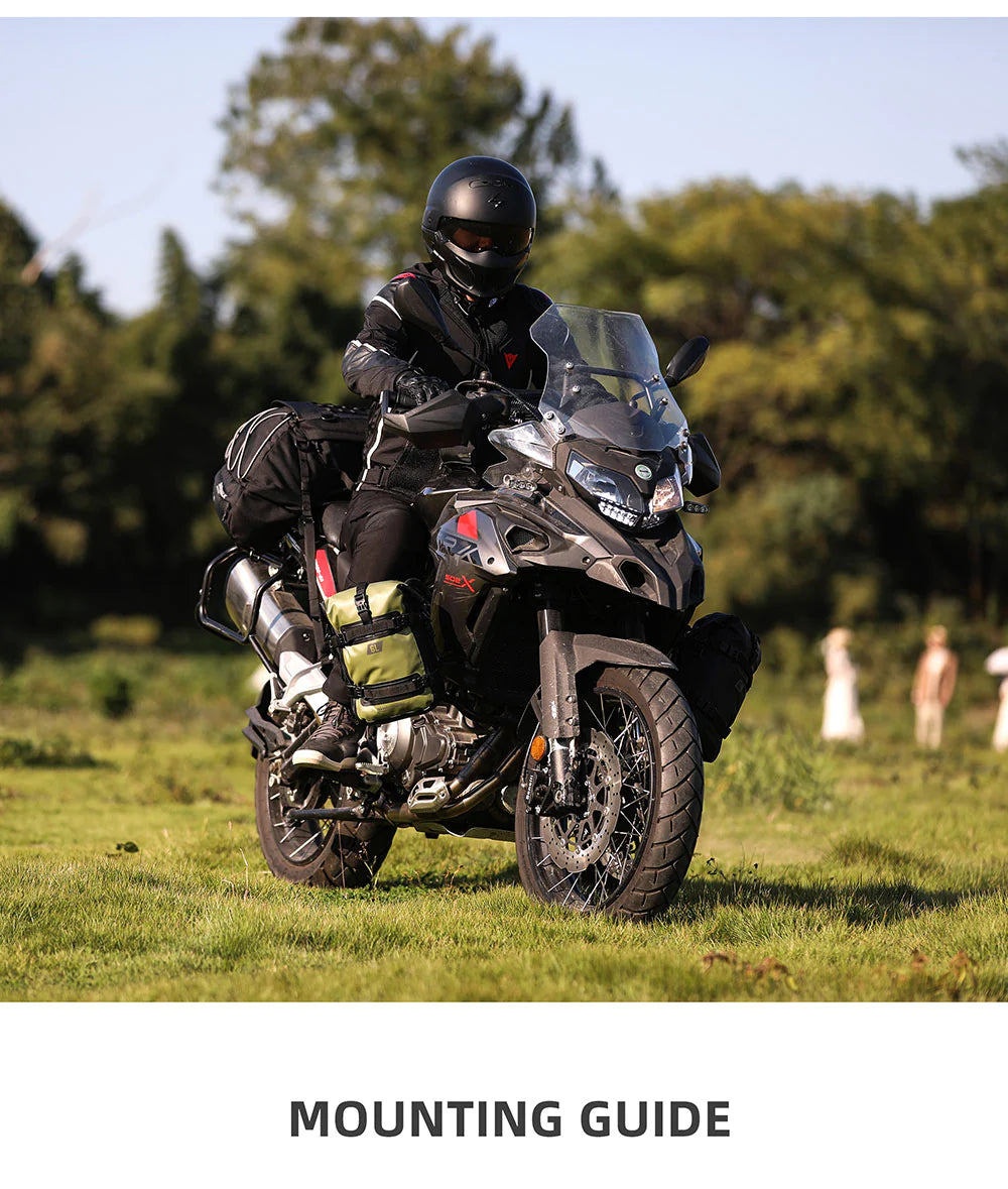 Rhinowalk Crash Bar Dry Bags Waterproof Motorcycle Bag for Crash Bar Motorbike Bumper Bag for Tail Side Seat Motorcycle Pack (Black) (MT2206)