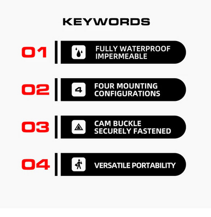 Rhinowalk Crash Bar Dry Bags Waterproof Motorcycle Bag for Crash Bar Motorbike Bumper Bag for Tail Side Seat Motorcycle Pack (Black) (MT2206)