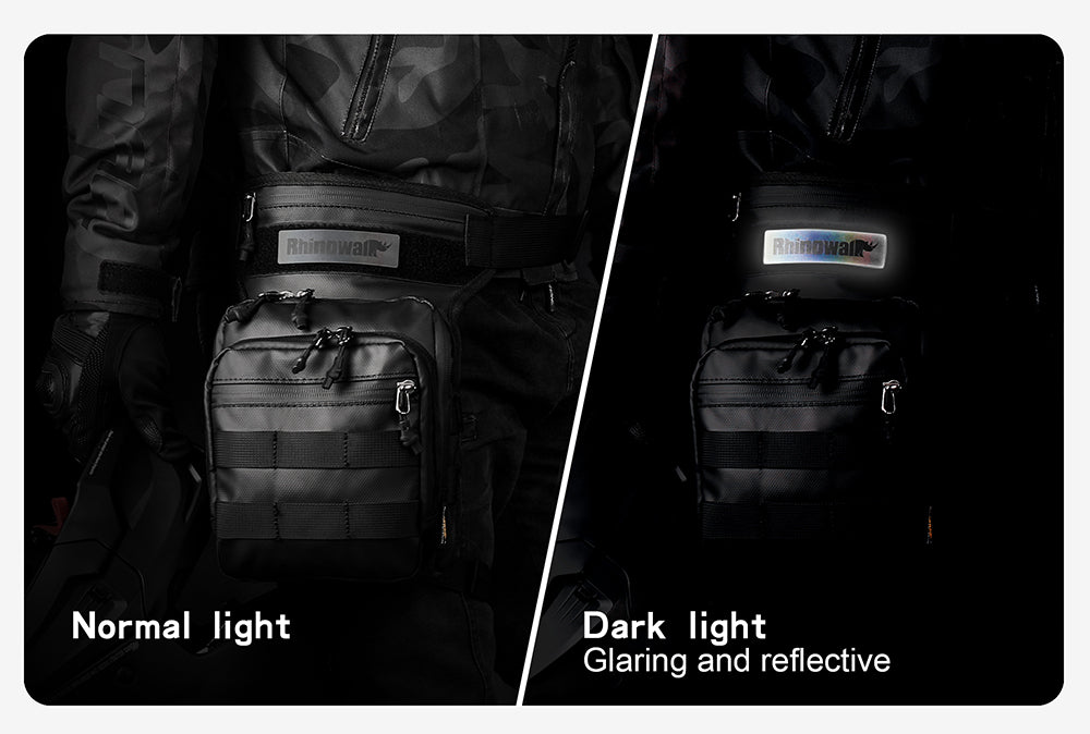 Rhinowalk MT102 Multi-Way Motorcycle Tactical Drop Leg Bag - MT102BK