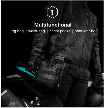 Rhinowalk MT102 Multi-Way Motorcycle Tactical Drop Leg Bag - MT102BK