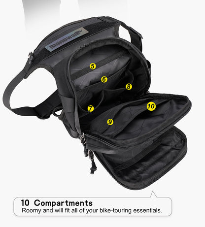 Rhinowalk MT102 Multi-Way Motorcycle Tactical Drop Leg Bag - MT102BK