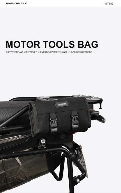 Rhinowalk MT103 Motorcycle Tool Roll Bag – Black (MT103BK)