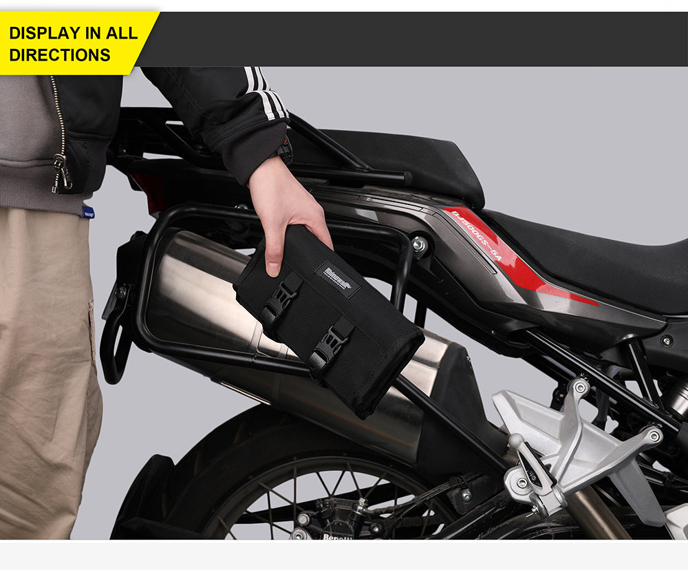 Rhinowalk MT103 Motorcycle Tool Roll Bag – Black (MT103BK)