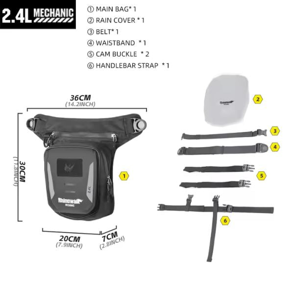 Rhinowalk Mechanic Series Magnetic Drop Leg &amp; Tank Bag for Motorcycles-MJX2008