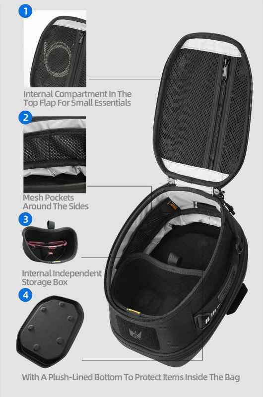 Rhinowalk Mechanic Series x 5.6L Magnetic Tank Bag Orange (MJX2011RG)