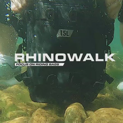 Rhinowalk Motorcycle Black Backpack 8L Waterproof Motorbike Seat Tail Bag for Adventure Welded Seamless Side Saddle Motopack (MT2208)