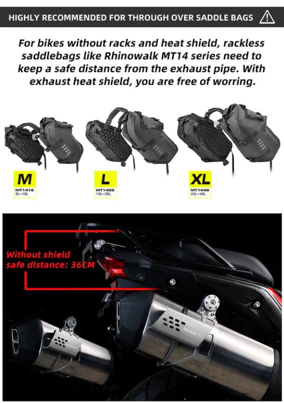 Rhinowalk Motorcycle Exhaust Heat Protection Universal Motorcycle Exhaust Muffler Pipe Heat Shield Cover (MTR004)