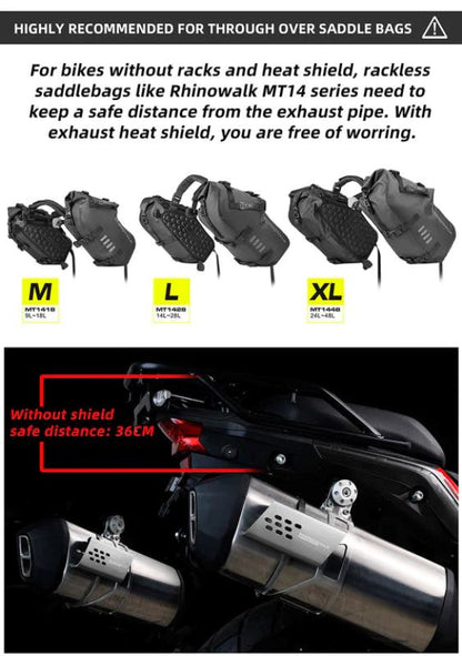 Rhinowalk Motorcycle Exhaust Heat Protection Universal Motorcycle Exhaust Muffler Pipe Heat Shield Cover (MTR004)