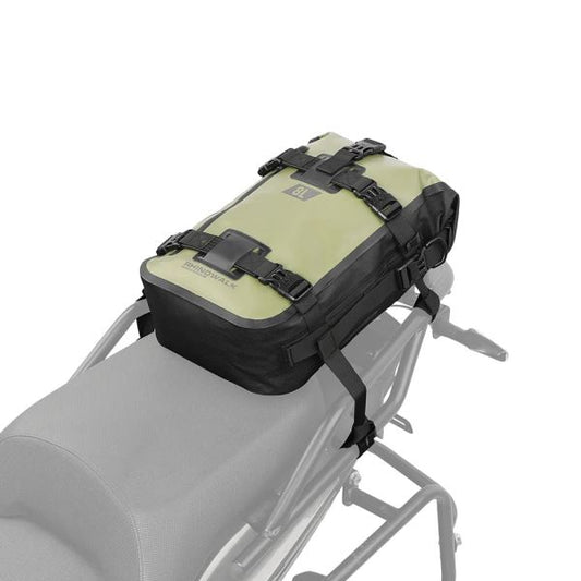 Rhinowalk Motorcycle Olive Backpack 8L Waterproof Motorbike Seat Tail Bag for Adventure Welded Seamless Side Saddle Motopack (MT2208)