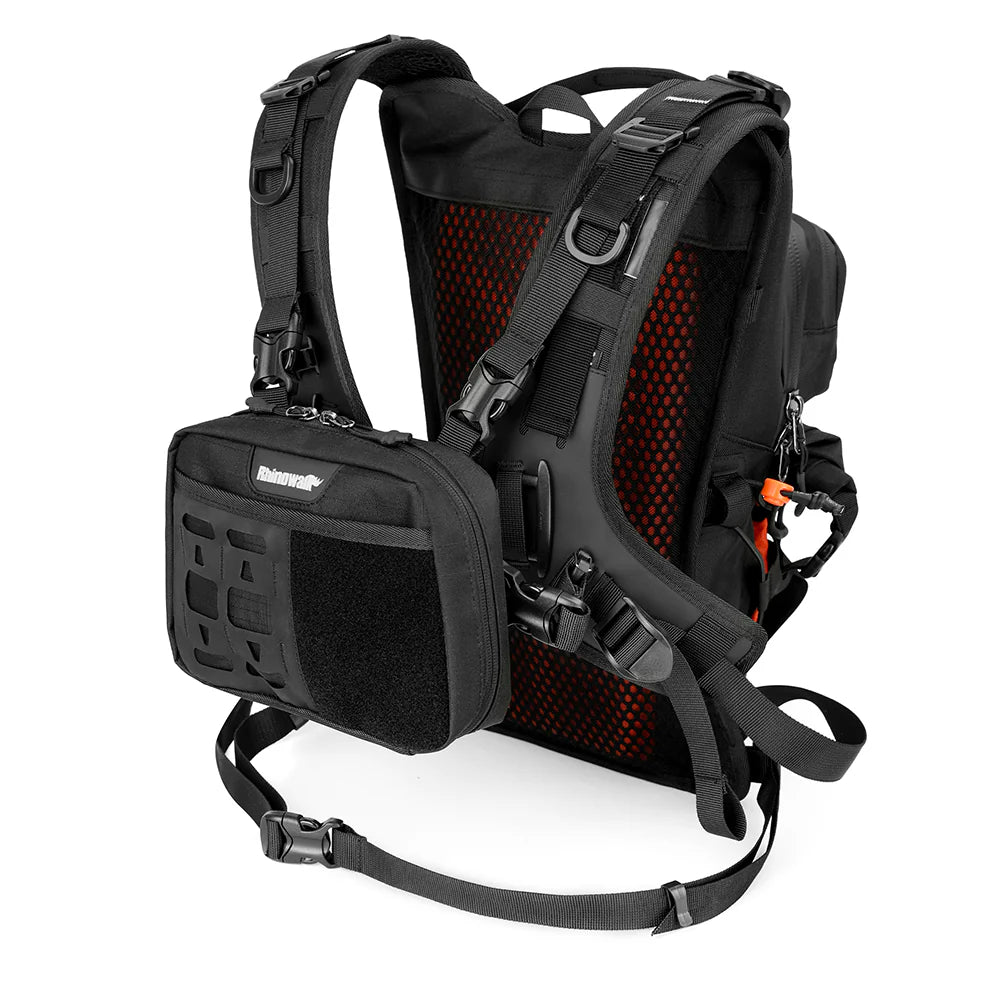 Rhinowalk Motorcycle Riding Backpack, Adventure Hydration Backpack with Protective Back Padding, Rain Cover & Chest Pack Compatibility (MCY2603BK)