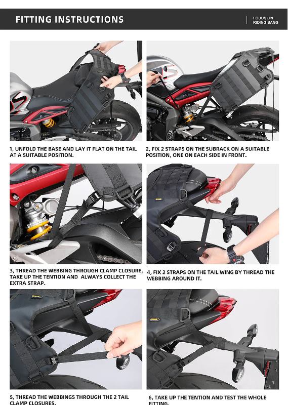 Rhinowalk Motorcycle Saddle Bag Mounting Base Motorbike Tail Seat Bag OS Base for ADV Dirt Bikes Motorcycle Accessories (MT002A)