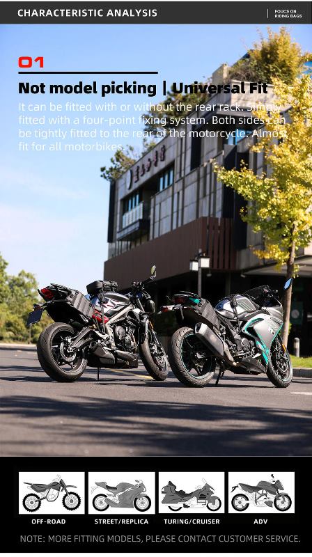 Rhinowalk Motorcycle Saddle Bag Mounting Base Motorbike Tail Seat Bag OS Base for ADV Dirt Bikes Motorcycle Accessories (MT002A)