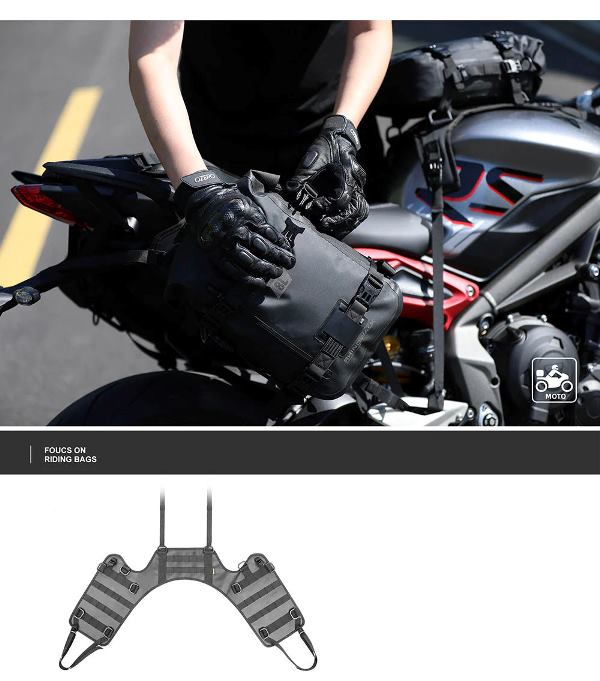 Rhinowalk Motorcycle Saddle Bag Mounting Base Motorbike Tail Seat Bag OS Base for ADV Dirt Bikes Motorcycle Accessories (MT002A)