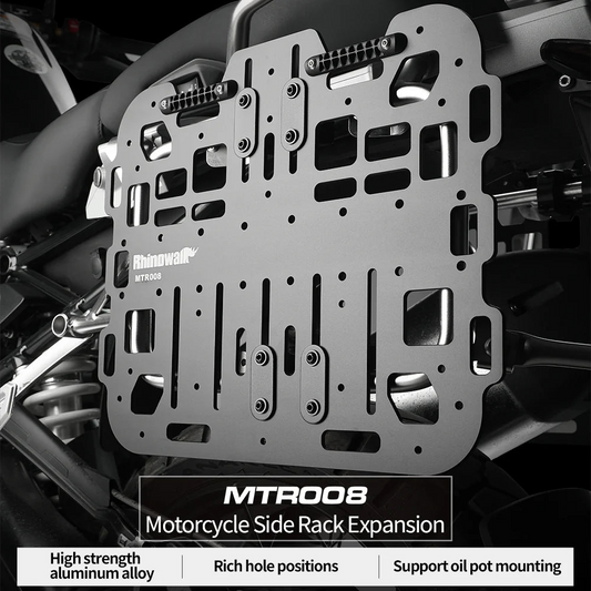 Rhinowalk Motorcycle Side Rack Expansion Plate – Aluminum Alloy Luggage Mount Panel - MTR008BK