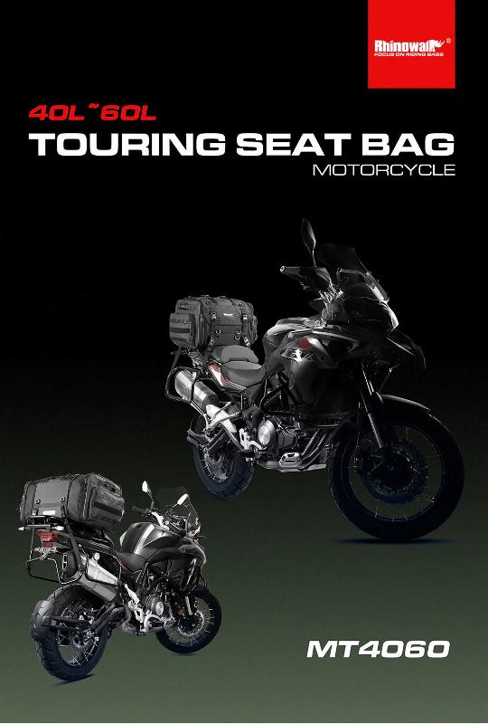 Rhinowalk Motorcycle Tail Bag Motorbike Rear Seat Bag 40-60 liter Large Capacity Motopack Bag (MT4060)
