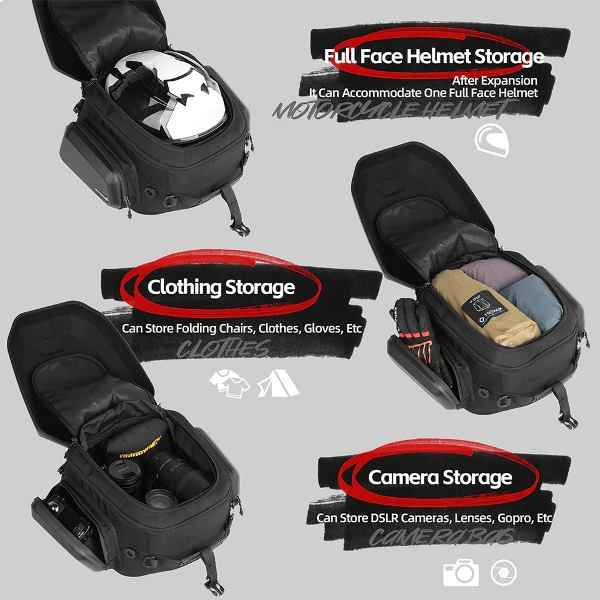 Rhinowalk Motorcycle Tail Bag Waterproof 23L-35L (MFT2310)