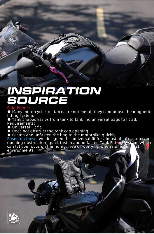 Rhinowalk Motorcycle Tank Bag Portable Motor Accessory For Universal Motor Cross Fuel Tank Kit Installation Accessories Motor Front Bag (MT001A)