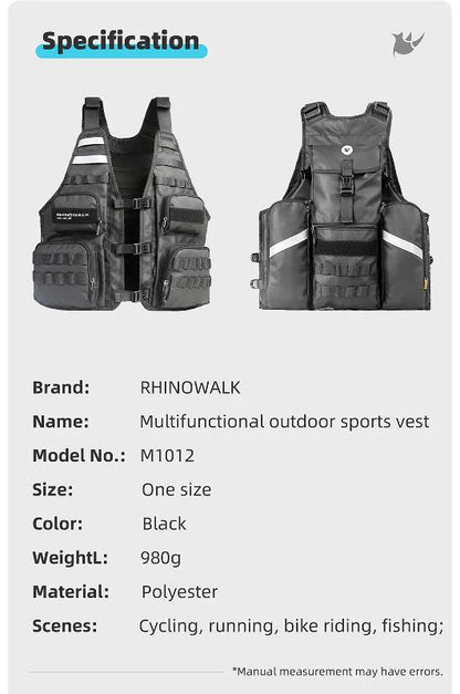 Rhinowalk Motorcycle Vest (M1012BK)