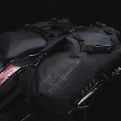 Rhinowalk Motorcycle Waterproof Saddle Bag 48L Bike Tail Seat Luggage for Off/On Road ADV Long Distance Touring (Pair-Set) (MT1448)