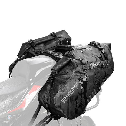Rhinowalk Motorcycle Waterproof Saddle Bag 48L Bike Tail Seat Luggage for Off/On Road ADV Long Distance Touring (Pair-Set) (MT1448)