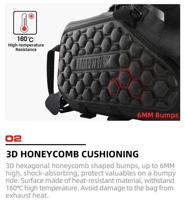 Rhinowalk Motorcycle Waterproof Saddle Bag 48L Bike Tail Seat Luggage for Off/On Road ADV Long Distance Touring (Pair-Set) (MT1448)