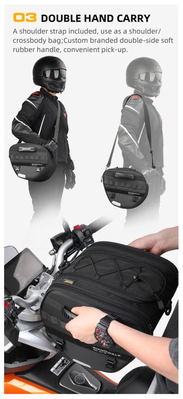 Rhinowalk Tunnel bag for scooter 15 ltr Underbone Motorcycle Bike Seat Pack with Molly System (MTR5001)