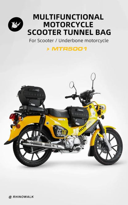 Rhinowalk Tunnel bag for scooter 15 ltr Underbone Motorcycle Bike Seat Pack with Molly System (MTR5001)