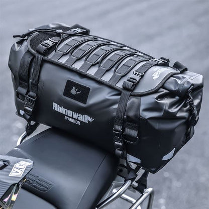 Rhinowalk Waterproof Motorcycle Roll-Top Duffel Gear Bag 40L Heavy Duty Dry Pack Tail Rear Luggage Magnetic Opening