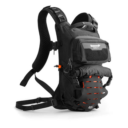Rhinowalk 10L Motorcycle Riding Backpack, Adventure Hydration Backpack with Protective Back Padding, Rain Cover & Chest Pack Compatibility Orange (MCY2602OE)