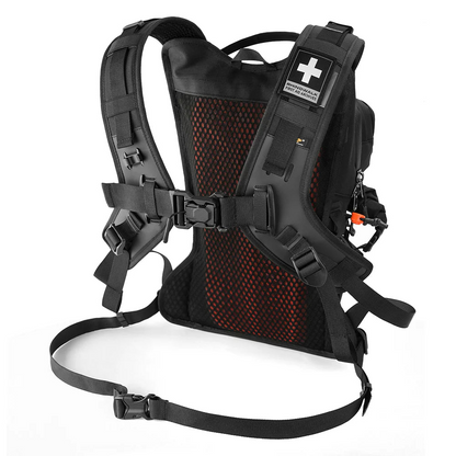 Rhinowalk 10L Motorcycle Riding Backpack, Adventure Hydration Backpack with Protective Back Padding, Rain Cover & Chest Pack Compatibility Orange (MCY2602OE)