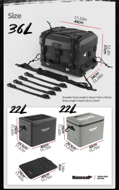 Rhinowalk Fortress Series X Tactical Tail Bag –Cooler Version Tactical Tail Bag - MFT2302BK